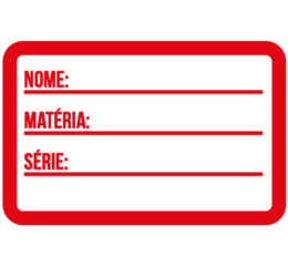 ETIQUETA ESCOLAR C/TARJA VM 76X50MM 50CT C/10UN